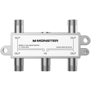 F PIN Digital Coaxial 4 Way TV Splitter